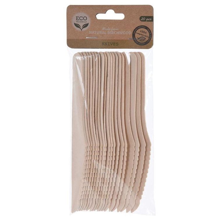 Vilde, noże drewniane naturalne, 20 szt.
