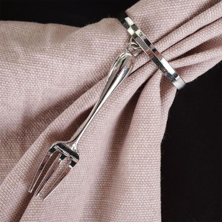 Vilde, obrączki na serwetki metalowe srebrne sztućce, 4 szt.