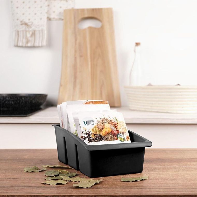 Vilde, organizer na przyprawy w torebkach, czarny