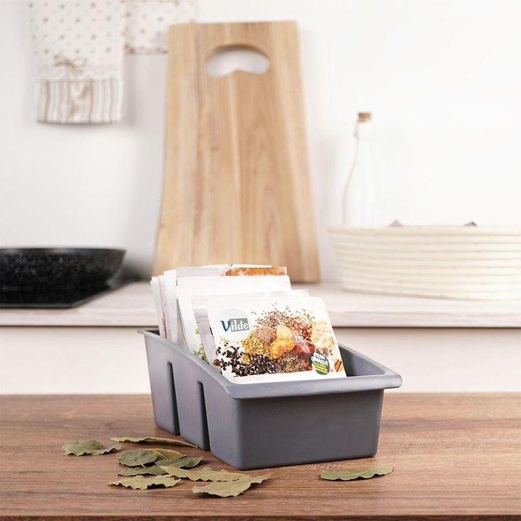 Vilde, organizer na przyprawy w torebkach, szary