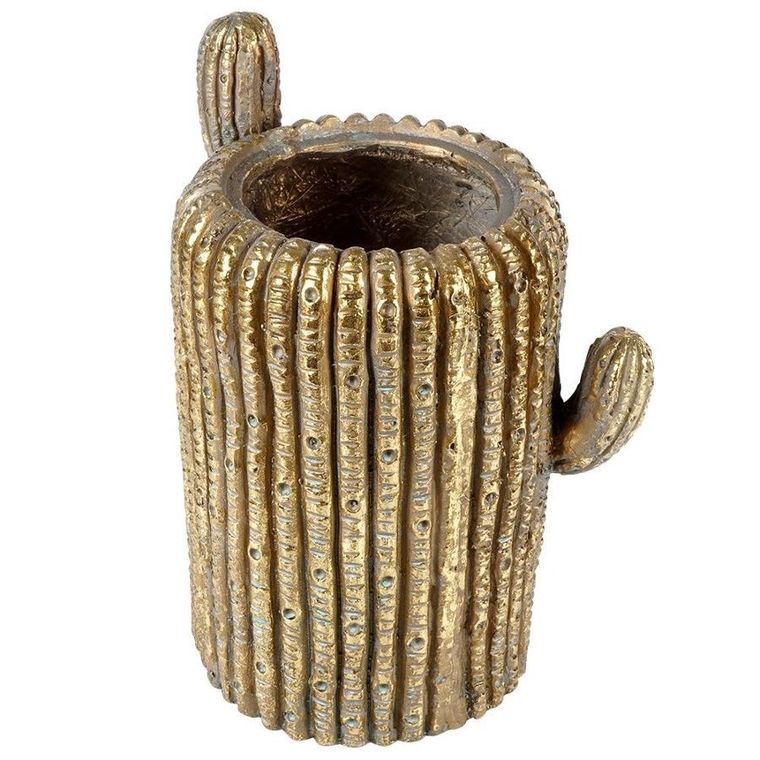 Vilde, osłonka na doniczkę, złota kaktus, 34.5 cm