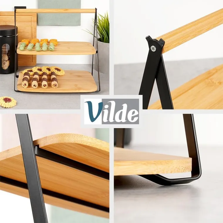 Vilde, patera bambusowa, 2-piętrowa, 28-20-27,5 cm