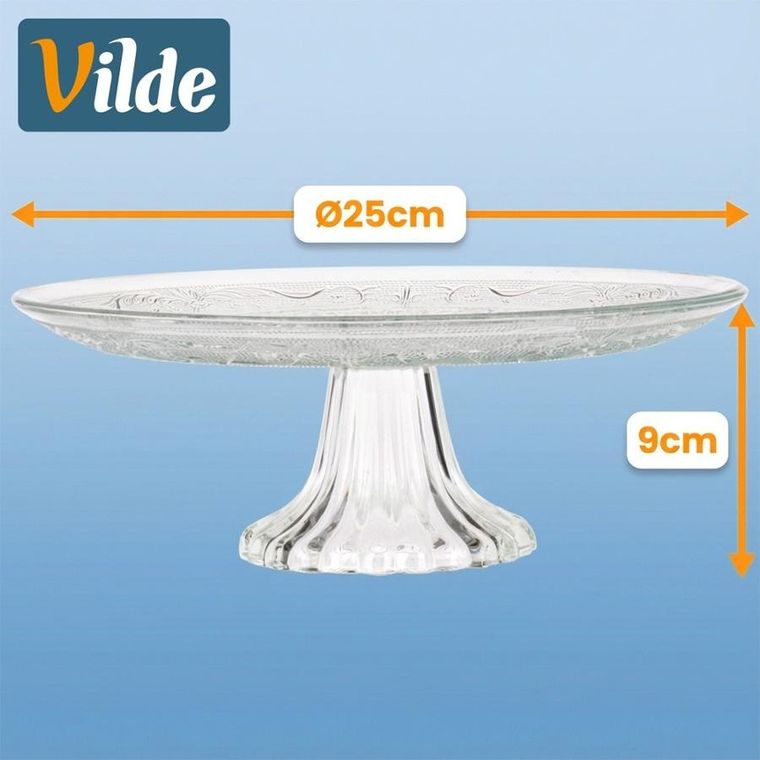 Vilde, patera na tort, szklana na nóżce, 25 cm