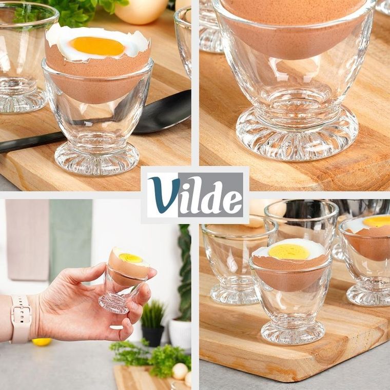 Vilde, podstawka na jajko, szklana, 6 szt.