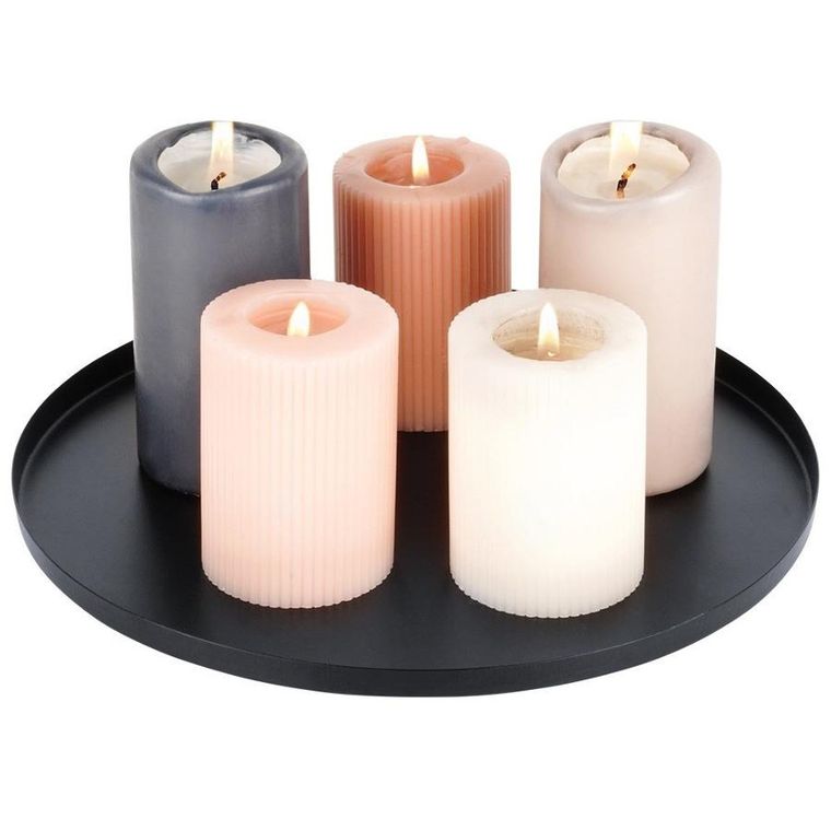 Vilde, podstawka pod kompozycje dekoracyjne, świece, metalowa, czarna, 30 cm
