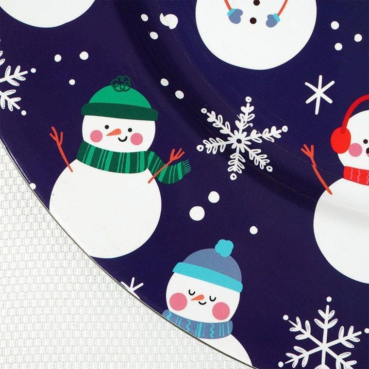 Vilde, podtalerz świąteczny dekoracyjny, granatowa, bałwan, 33 cm