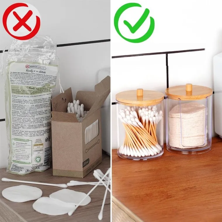 Vilde, pojemnik na patyczki i płatki kosmetyczne, 2 szt.