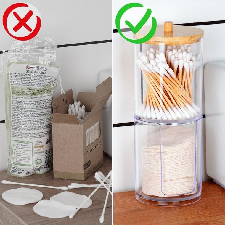 Vilde, pojemnik na patyczki i płatki kosmetyczne, dwupoziomowy