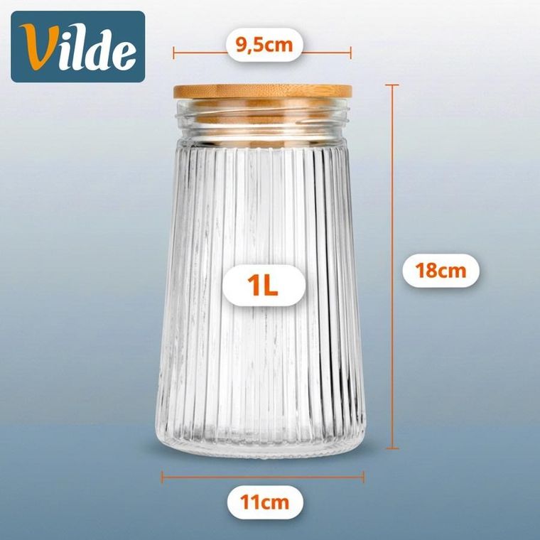 Vilde, pojemnik na produkty sypkie, szklany z pokrywką i uszczelką, 1l