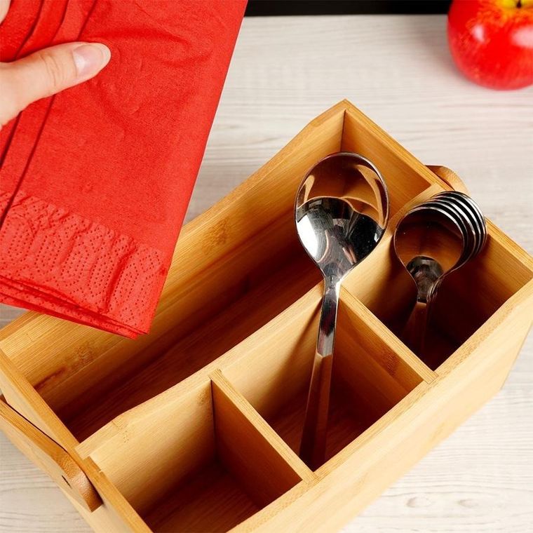 Vilde, pojemnik z 4 przegródkami, drewniany