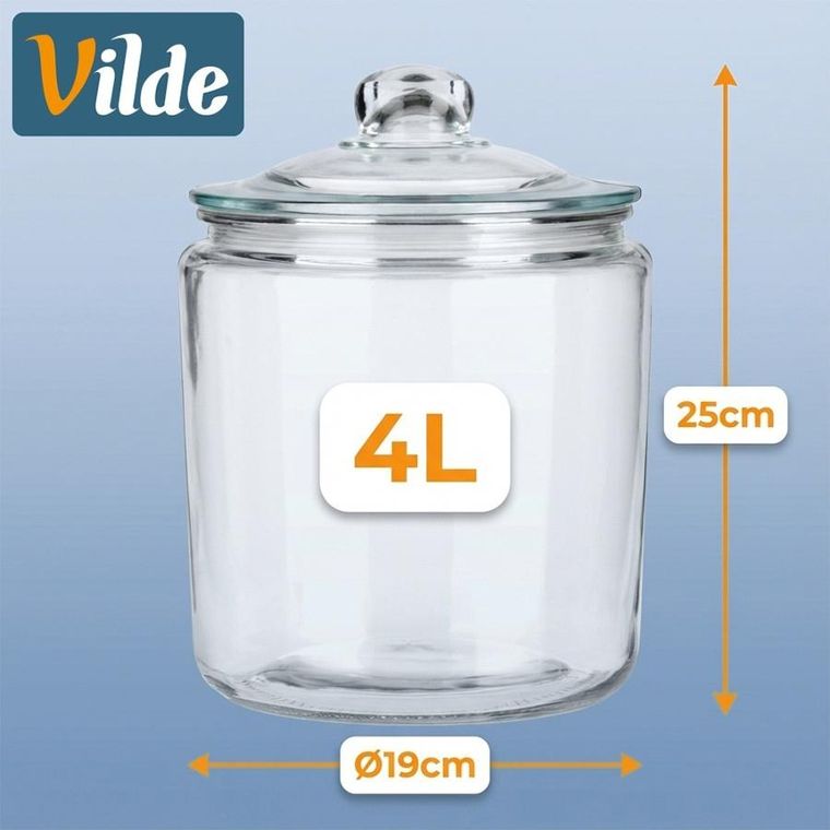 Vilde, pojemnik z pokrywką i uszczelką, szklany, 4l