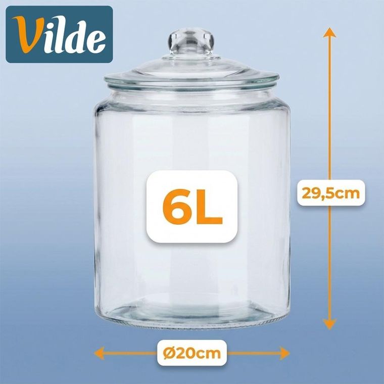 Vilde, pojemnik z pokrywką i uszczelką, szklany, 6l