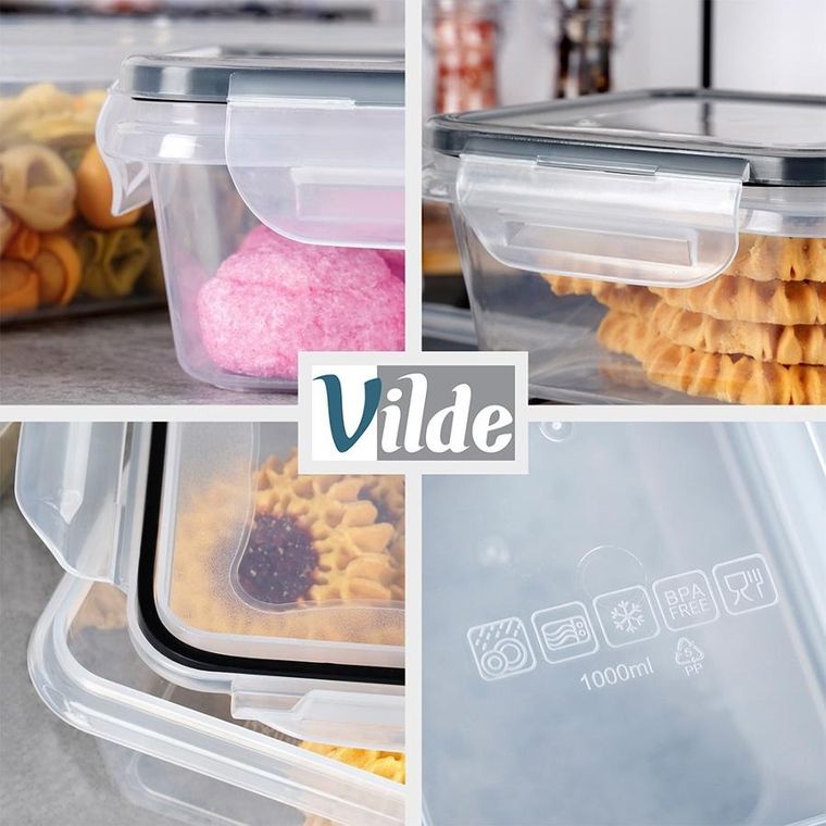 Vilde, pojemniki na żywność z pokrywką i uszczelką, 12 szt.