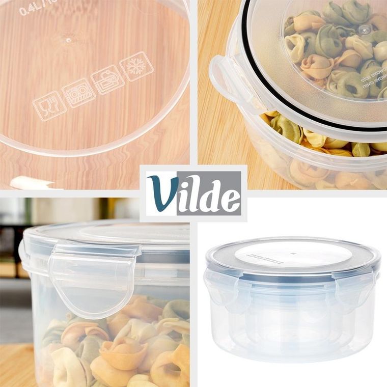 Vilde, pojemniki na żywność z pokrywką i uszczelką, 4 szt.