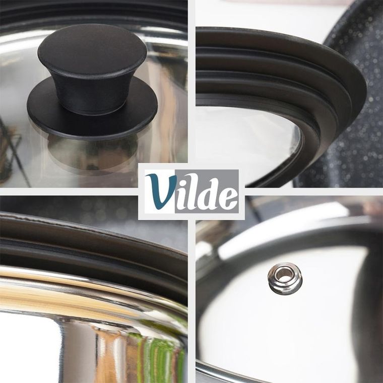 Vilde, pokrywka szklana silikonowa, uniwersalna, 18/20/22 cm