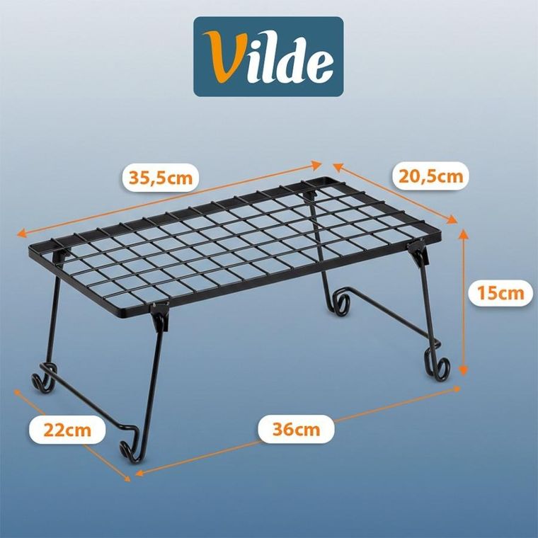 Vilde, półka kuchenna, metalowa, czarna, 36-22-15 cm