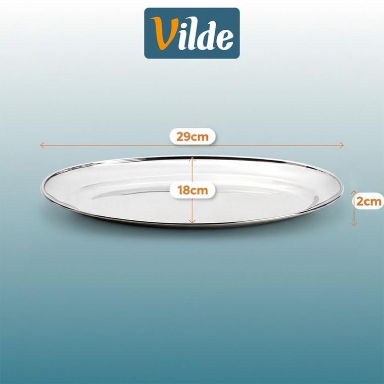 Vilde, półmisek stalowy, owalny, 29-18 cm