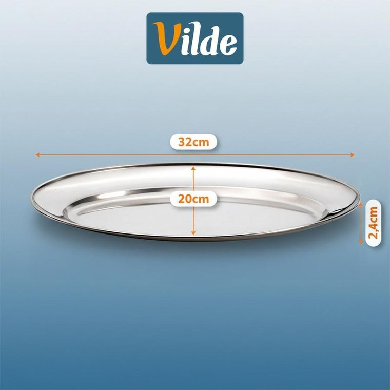 Vilde, półmisek stalowy, owalny, 32-20 cm