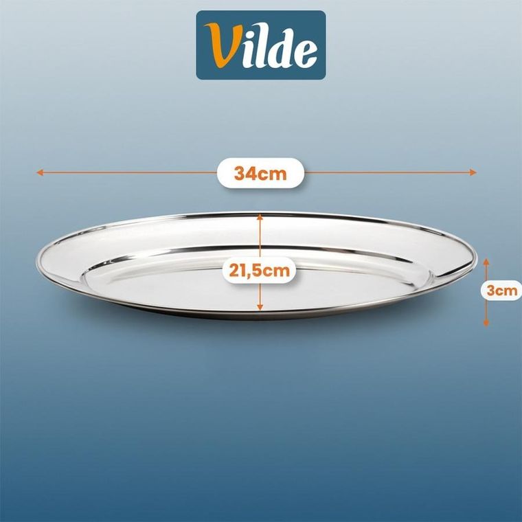 Vilde, półmisek stalowy, owalny, 34-21,5 cm