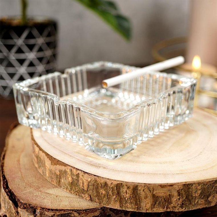 Vilde, popielniczka szklana, kwadratowa, 10.5-10.5-3.5 cm