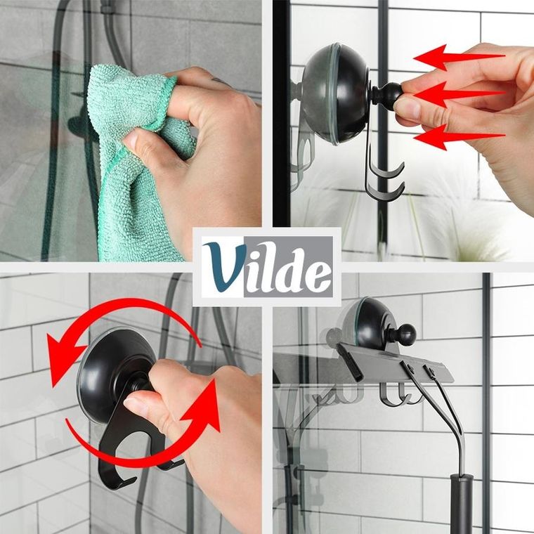 Vilde, ściągaczka do szyb zawieszana, czarna