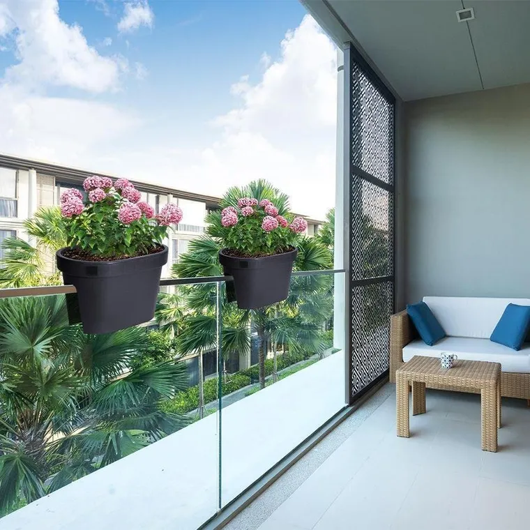 Vilde, skrzynka zawieszana na poręcz, czarna