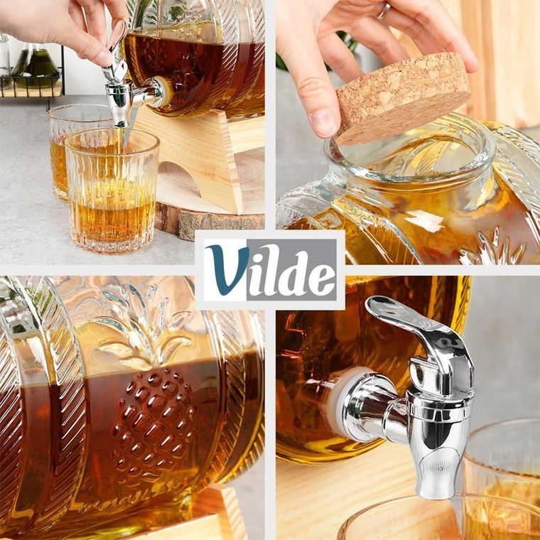 Vilde, słój do napojów z kranikiem i stojakiem, 3l