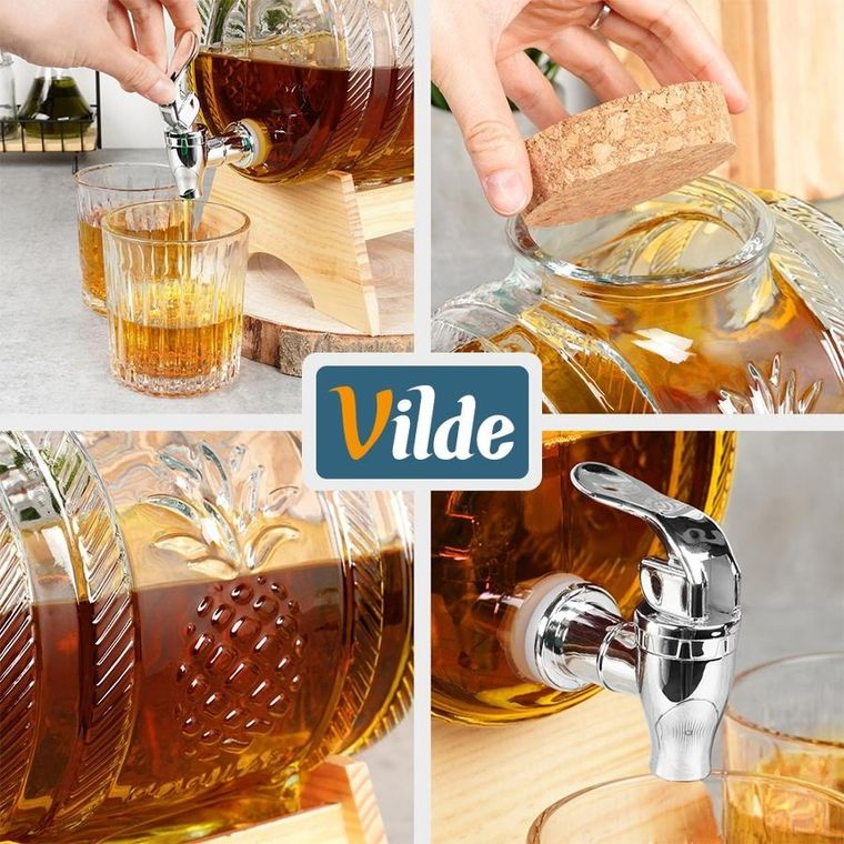 Vilde, słój do napojów z kranikiem i stojakiem, 5l