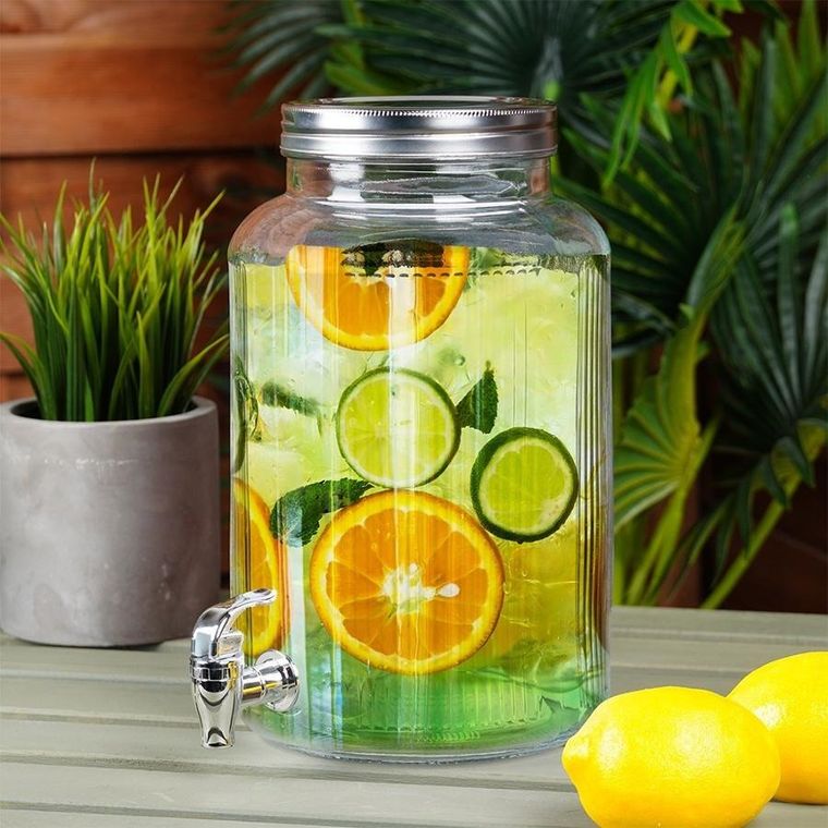 Vilde, słój do napojów, z kranikiem, szklany, 6,2l