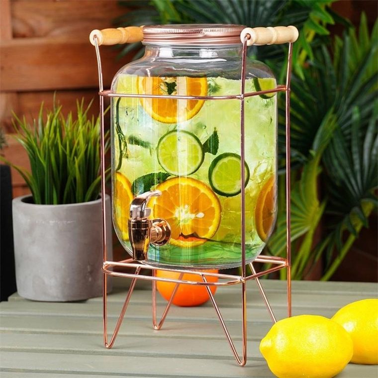 Vilde, słój szklany do napojów z kranikiem i stojakiem, 4,2l