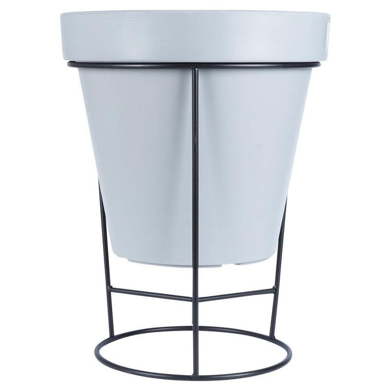 Vilde, stojak na doniczkę, metalowy czarny, dwustronny, 45-53cm