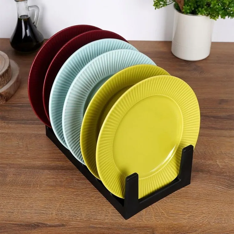 Vilde, stojak na pokrywki i talerze czarny, 28-15-9 cm