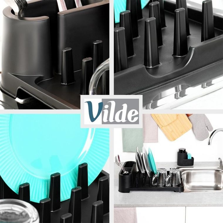 Vilde, suszarka na naczynia, czarna, 41-32,5-11 cm