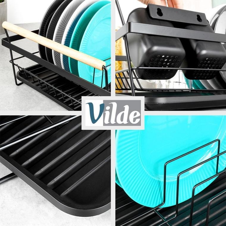 Vilde, suszarka na naczynia, czarna, 45-33-18 cm