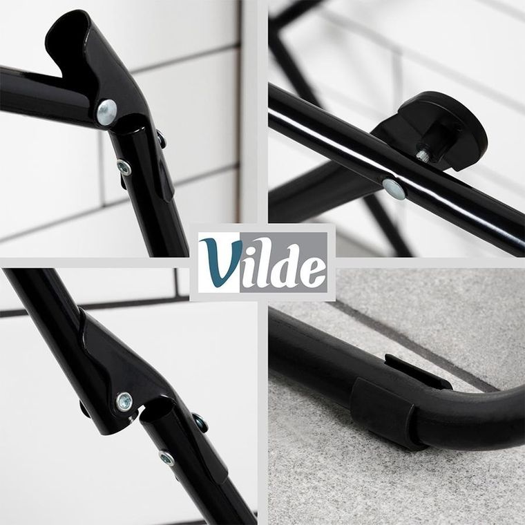 Vilde, suszarka na pranie metalowa, czarna składana 93-43-88 cm