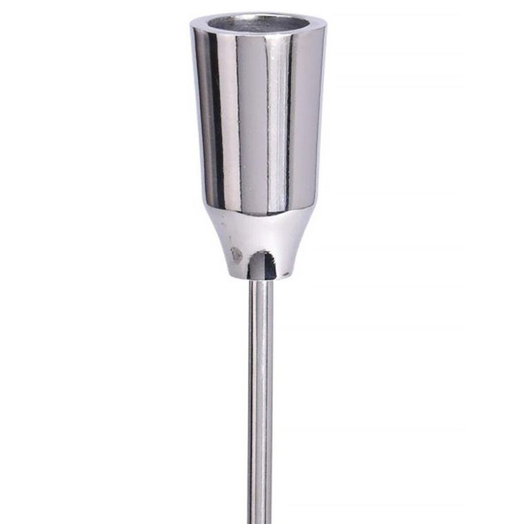 Vilde, świecznik aluminiowy, srebrny, 34,5 cm