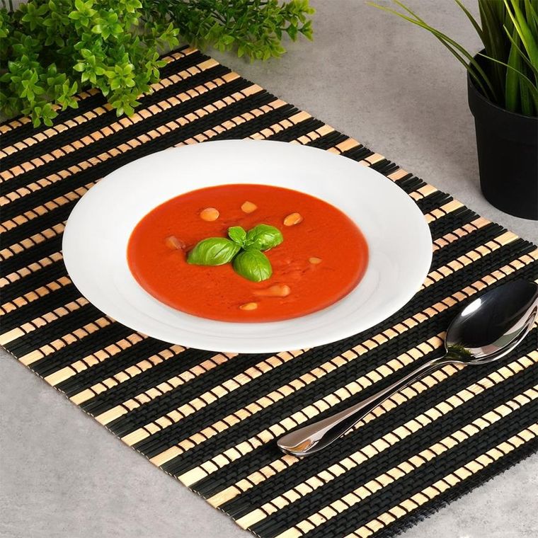 Vilde, talerze obiadowe głębokie, szklane, białe, 21,5 cm, 400 ml, 6 szt.