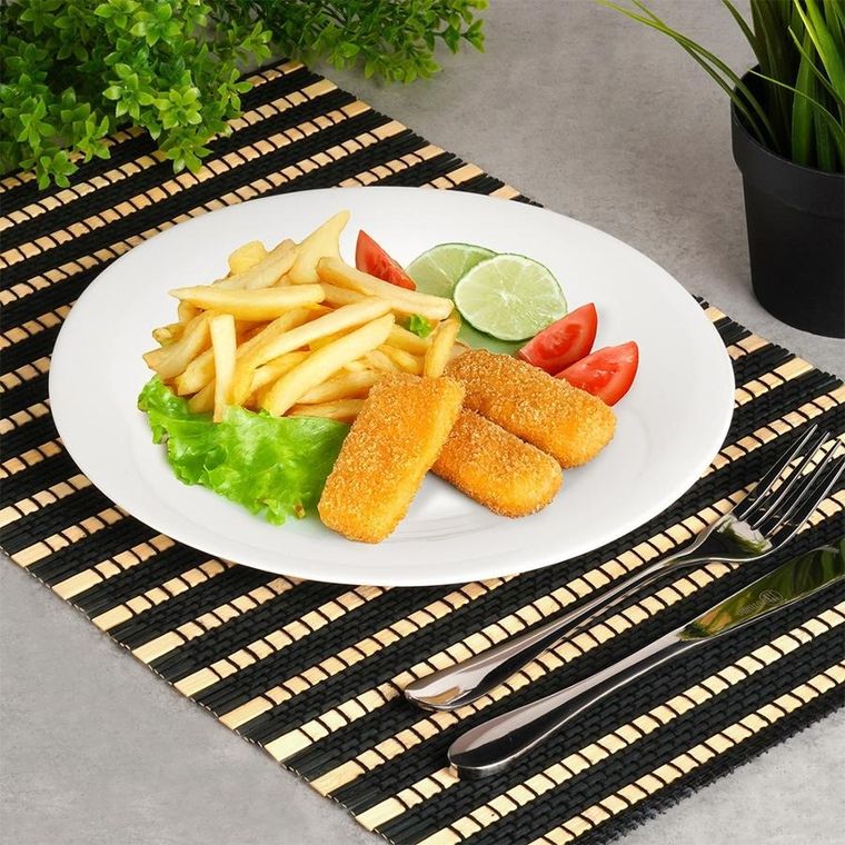 Vilde, talerze obiadowe, płytkie, szklane, białe, 25,5 cm, 6 szt.