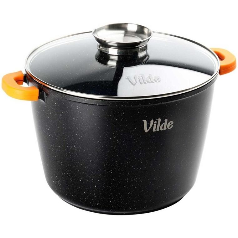 Vilde, Terruna Aroma, garnek ze szklaną pokrywką, granitowy, 24 cm, 6,7l