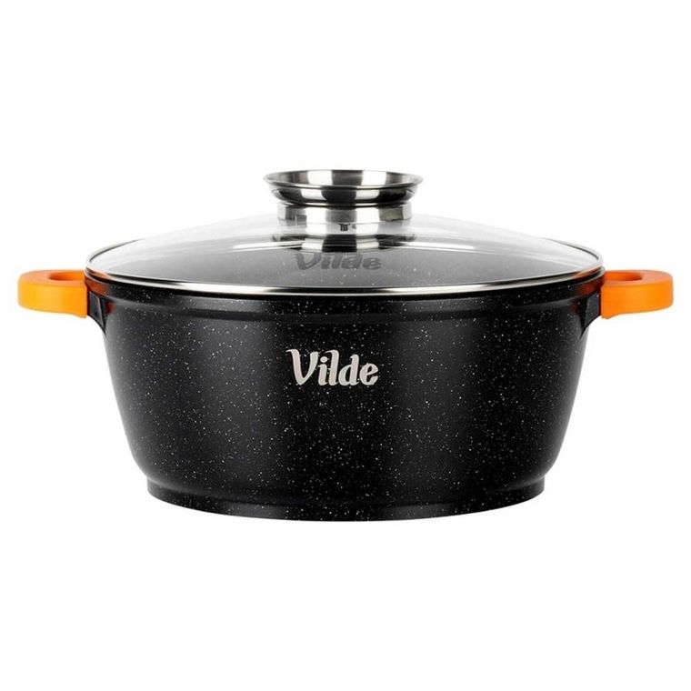 Vilde, Terruna Aroma, garnek ze szklaną pokrywką, granitowy, 28 cm, 5,8l