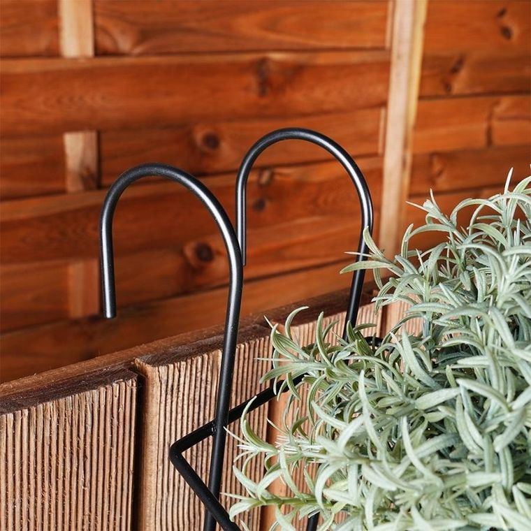 Vilde, uchwyt balkonowy na doniczkę, metalowy, czarny
