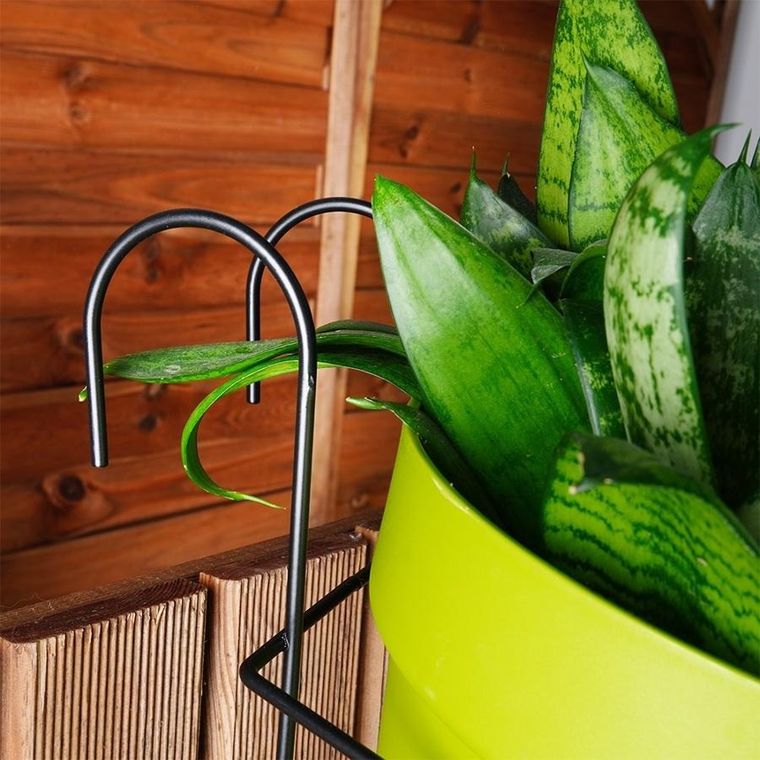 Vilde, uchwyt balkonowy na doniczkę, metalowy, czarny