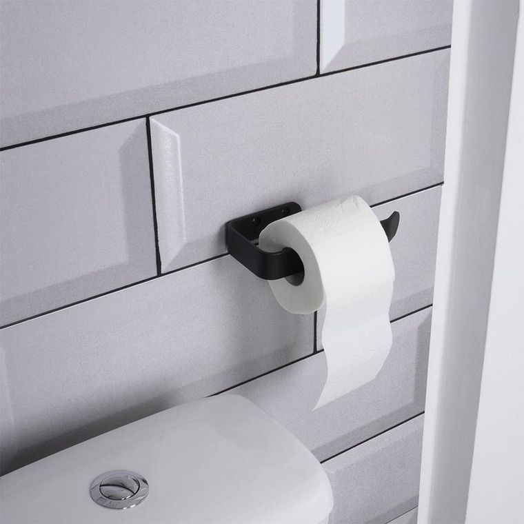Vilde, uchwyt na papier toaletowy, metalowy, czarny