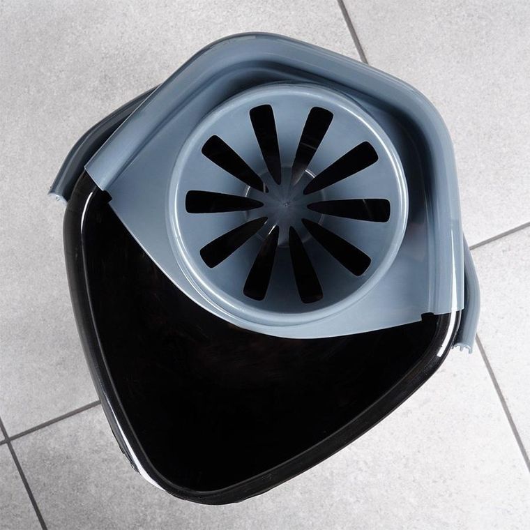 Vilde, wiadro do mopa z wyciskaczem, plastikowe, czarne, 10l