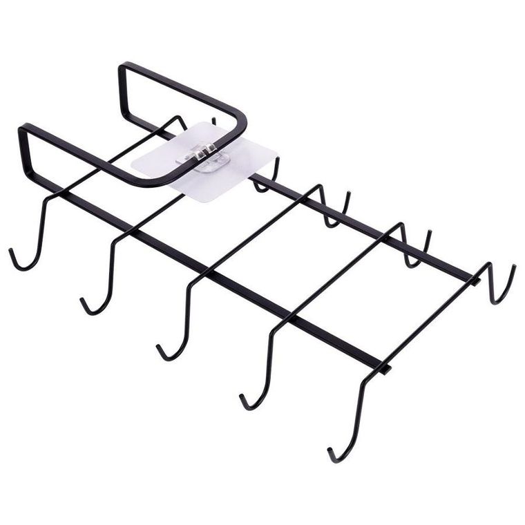 Vilde, wieszak na kubki, metalowy, czarny