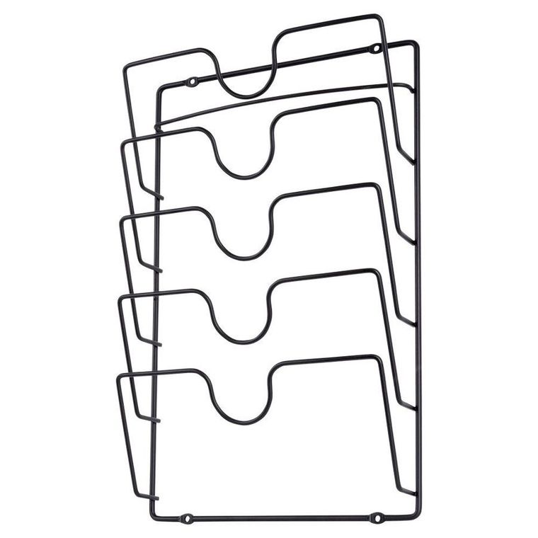 Vilde, wieszak na pokrywki, metalowy, czarny