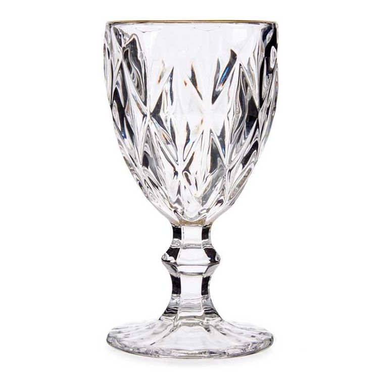 Vivalto, kieliszek do wody ze złotą obwódką, 254 ml, 6 szt.