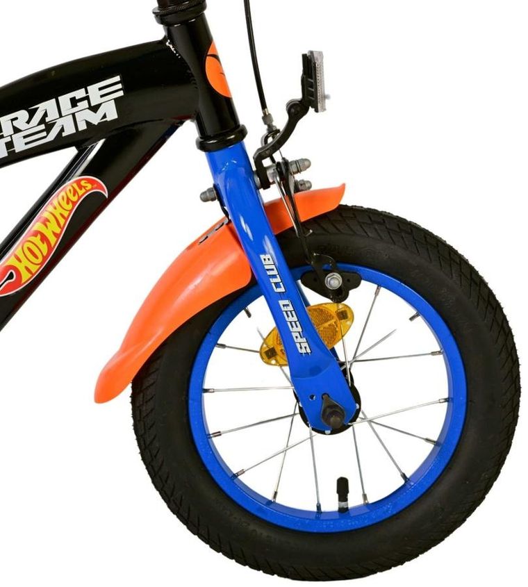 Volare, Hot Wheels, rower, czarno-niebieski, 12"
