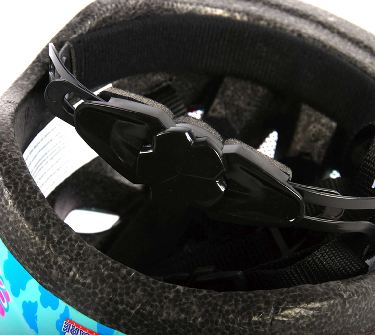 Volare, kask ochronny, niebieski w kwiatki, rozmiar 47-51 cm