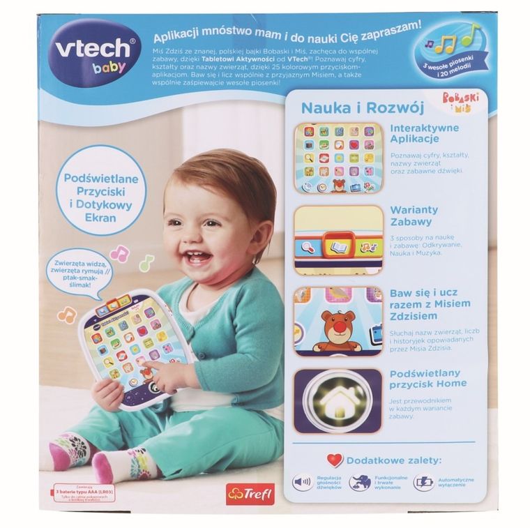 Vtech, Bobaski i Miś, tablet aktywności, zabawka interaktywna